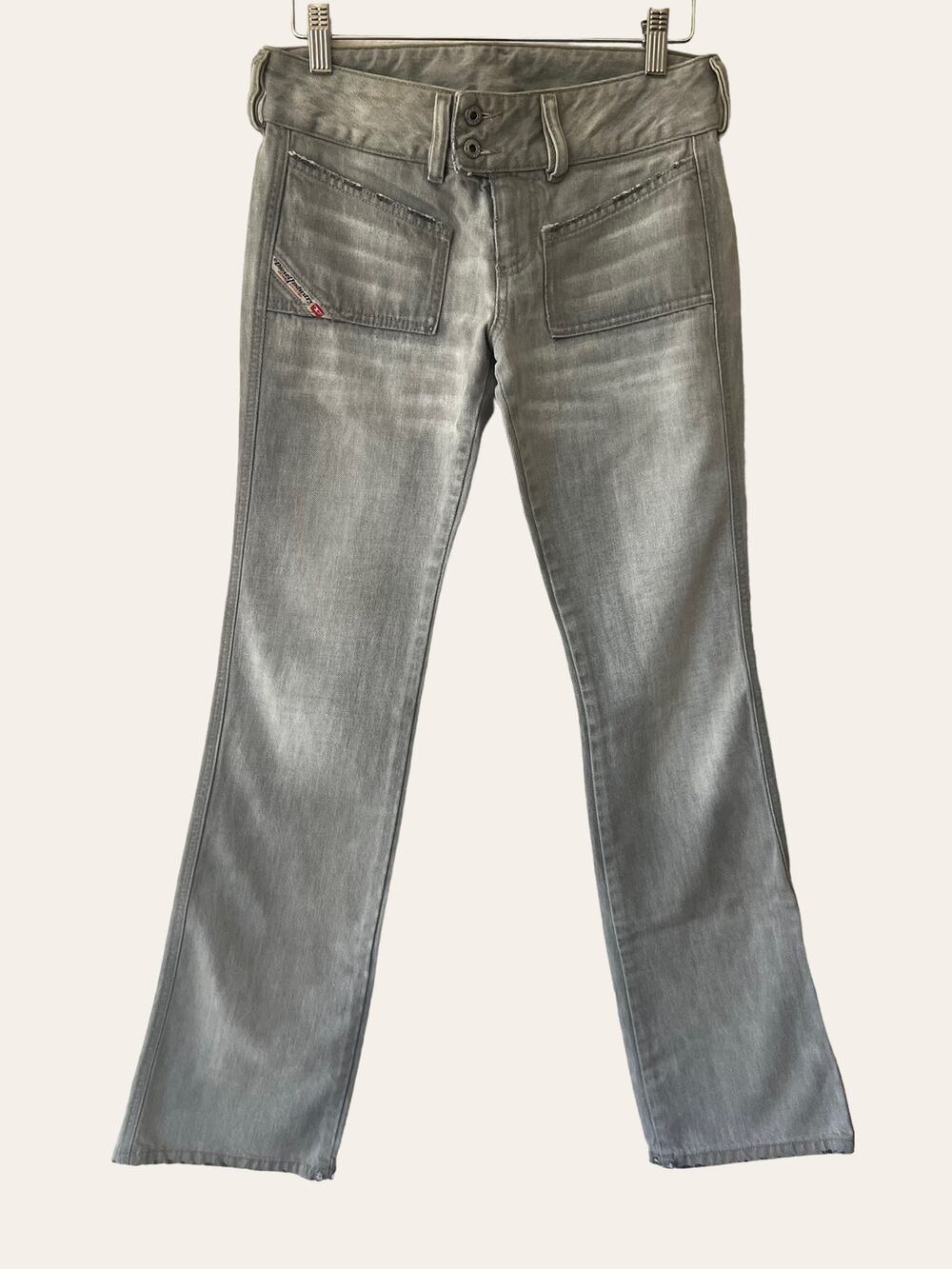Diesel Gray Low Rise Straight Leg Denim Jeans Size 25